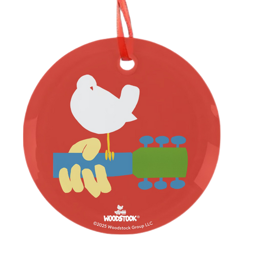 Dove & Guitar Glass Ornament