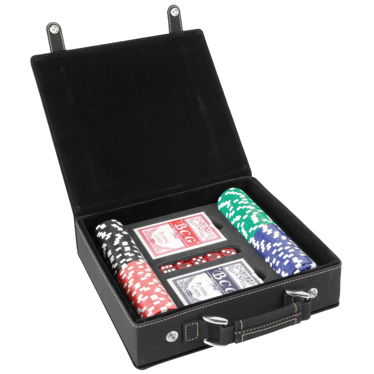 Textured Logo Laser Engraved Poker Set