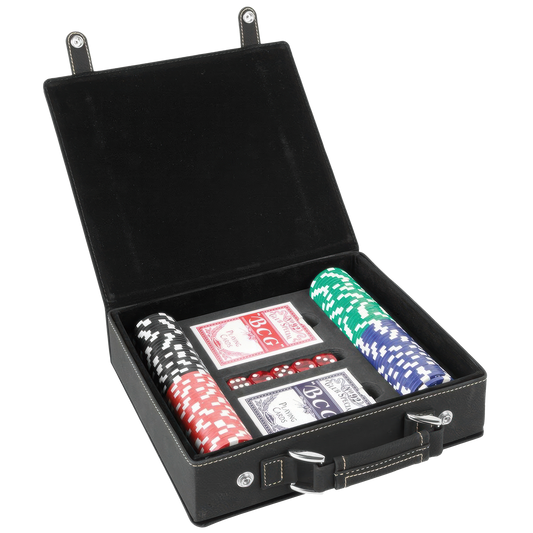 Textured Logo Laser Engraved Poker Set