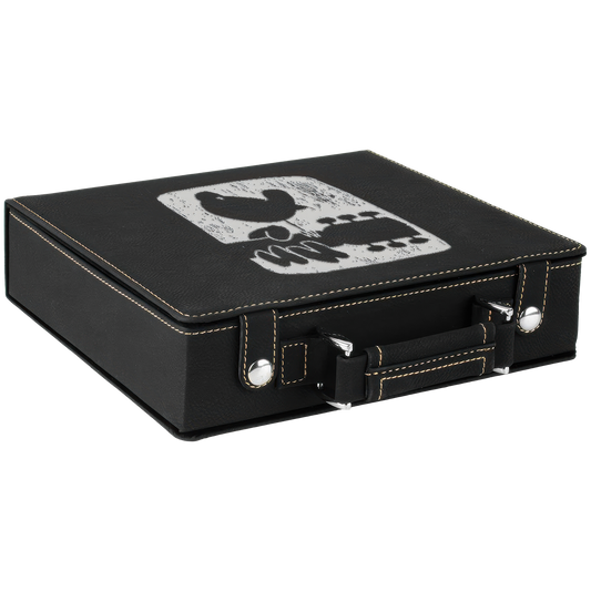 Textured Logo Laser Engraved Poker Set