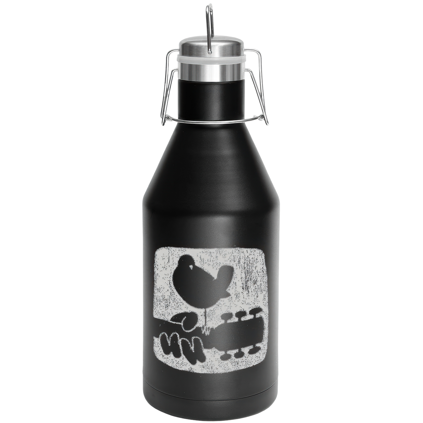 Textured Logo Laser Engraved 64 oz Beer Growler