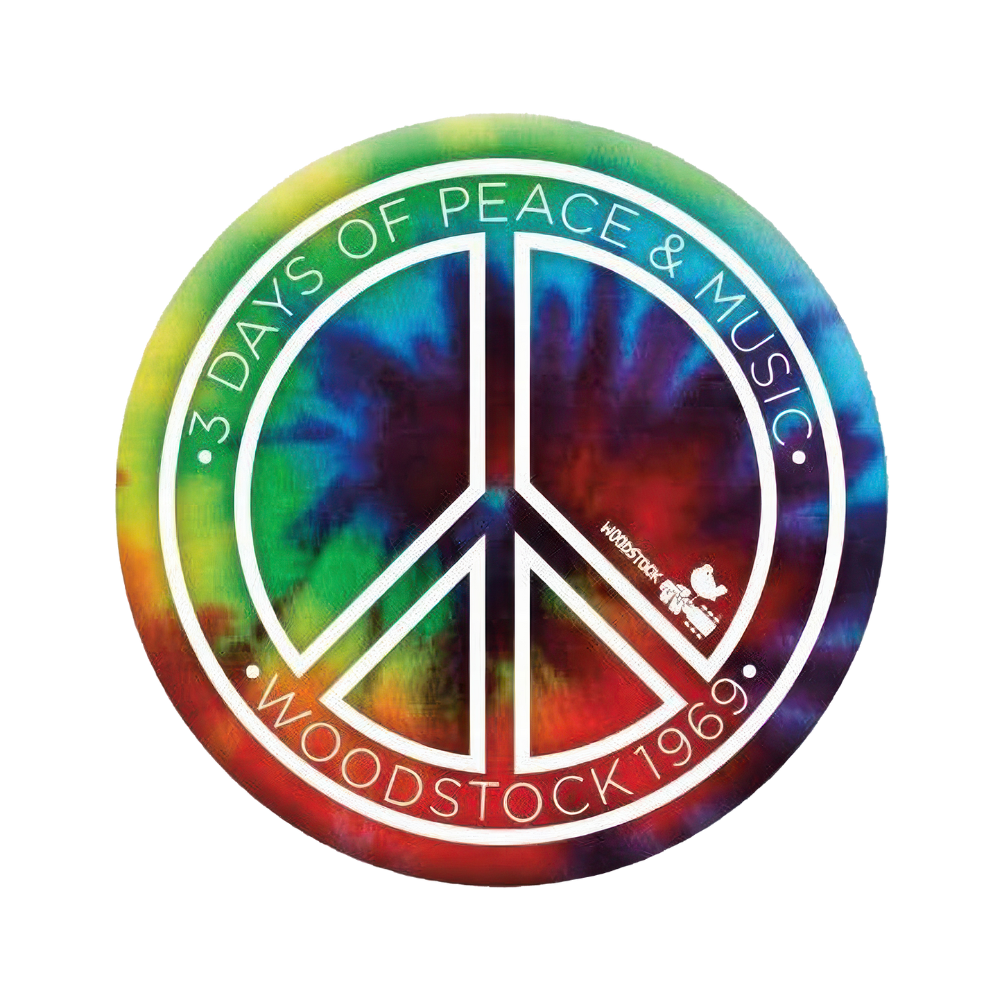 Woodstock Tye Dye Peace 1.25" Rd Button