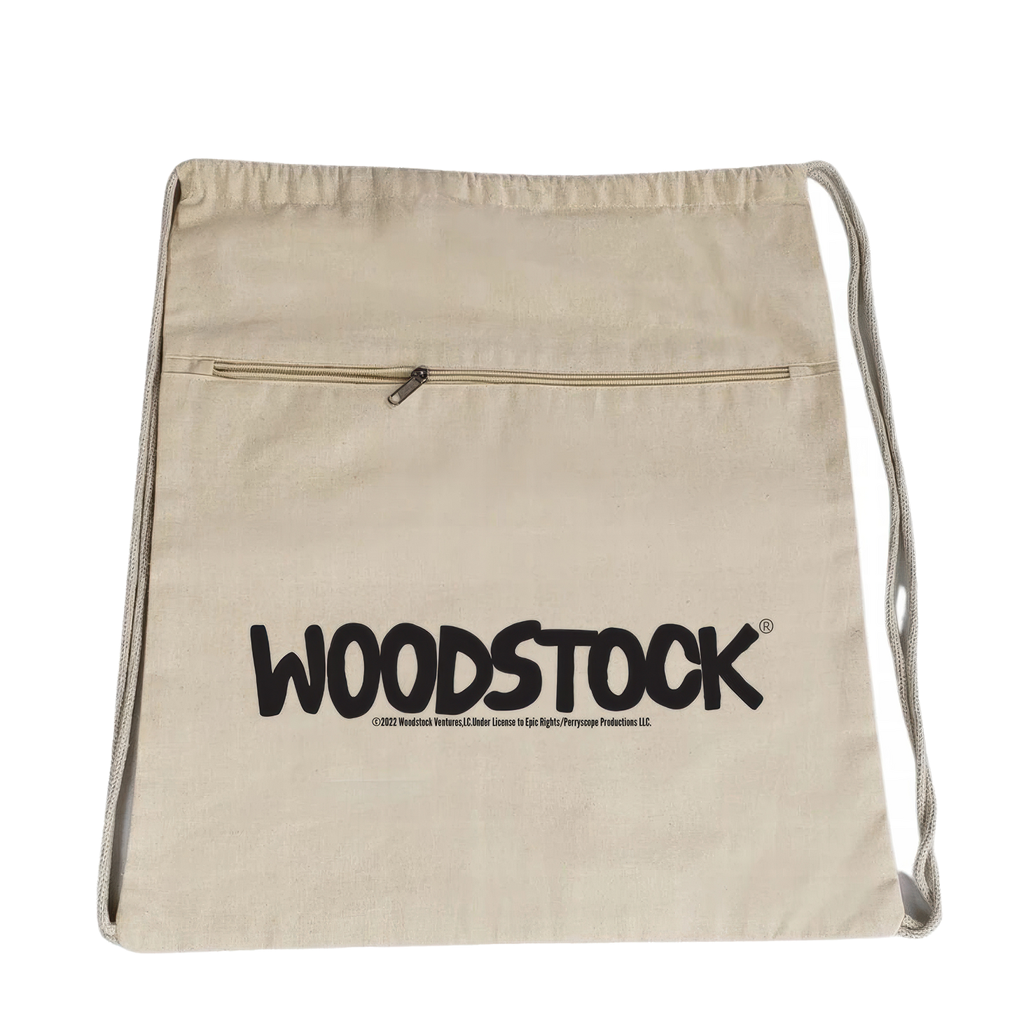 Black Logo Drawstring Backpack