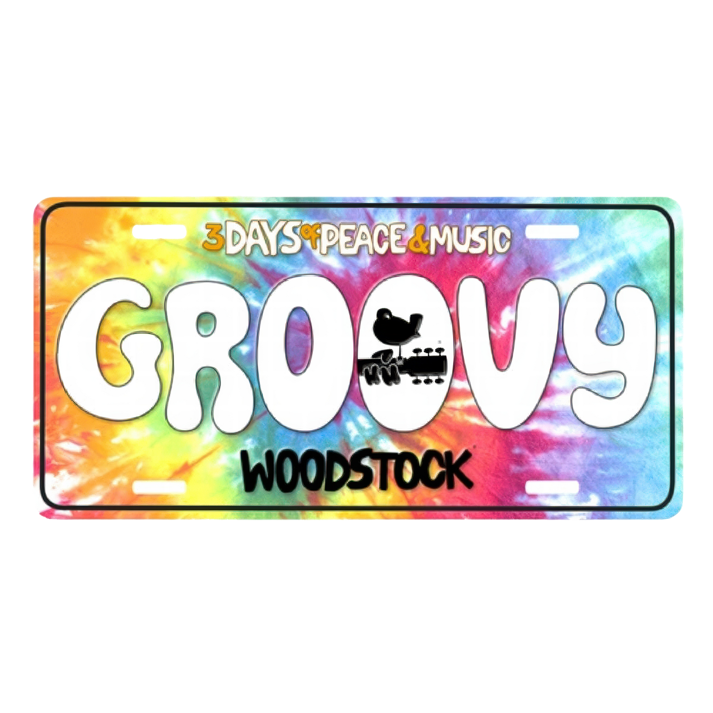 Groovy Woodstock License Plate