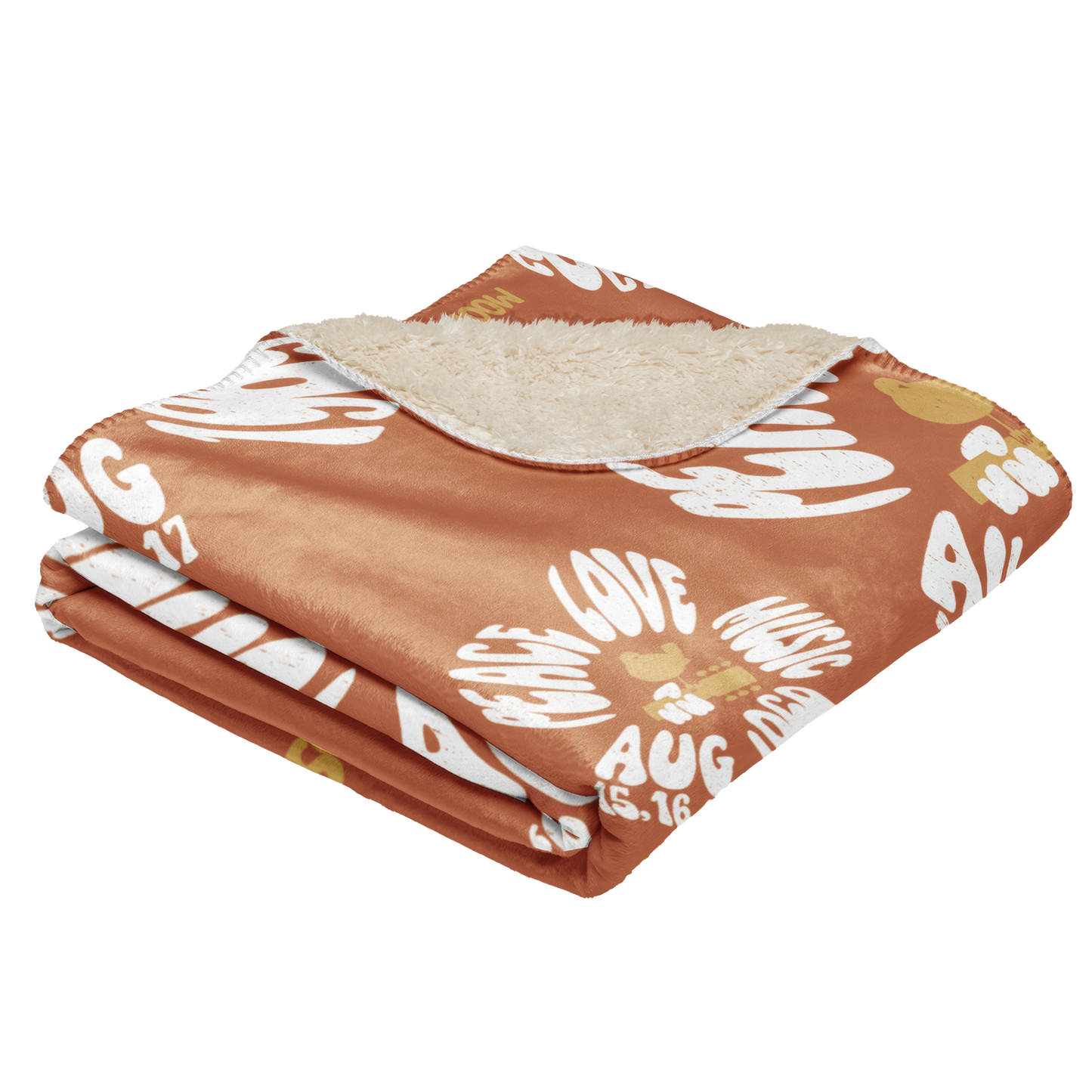 Woodstock Flower Sherpa Blanket