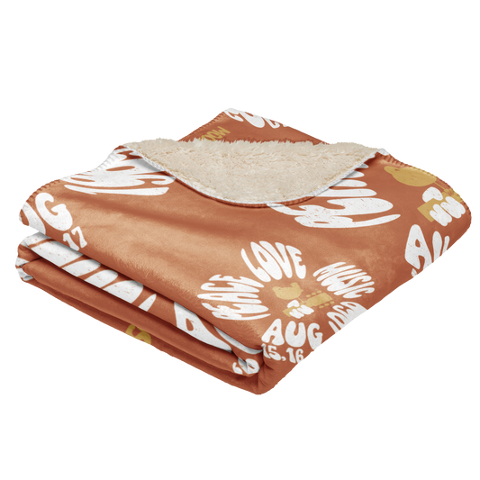 Woodstock Flower Sherpa Blanket