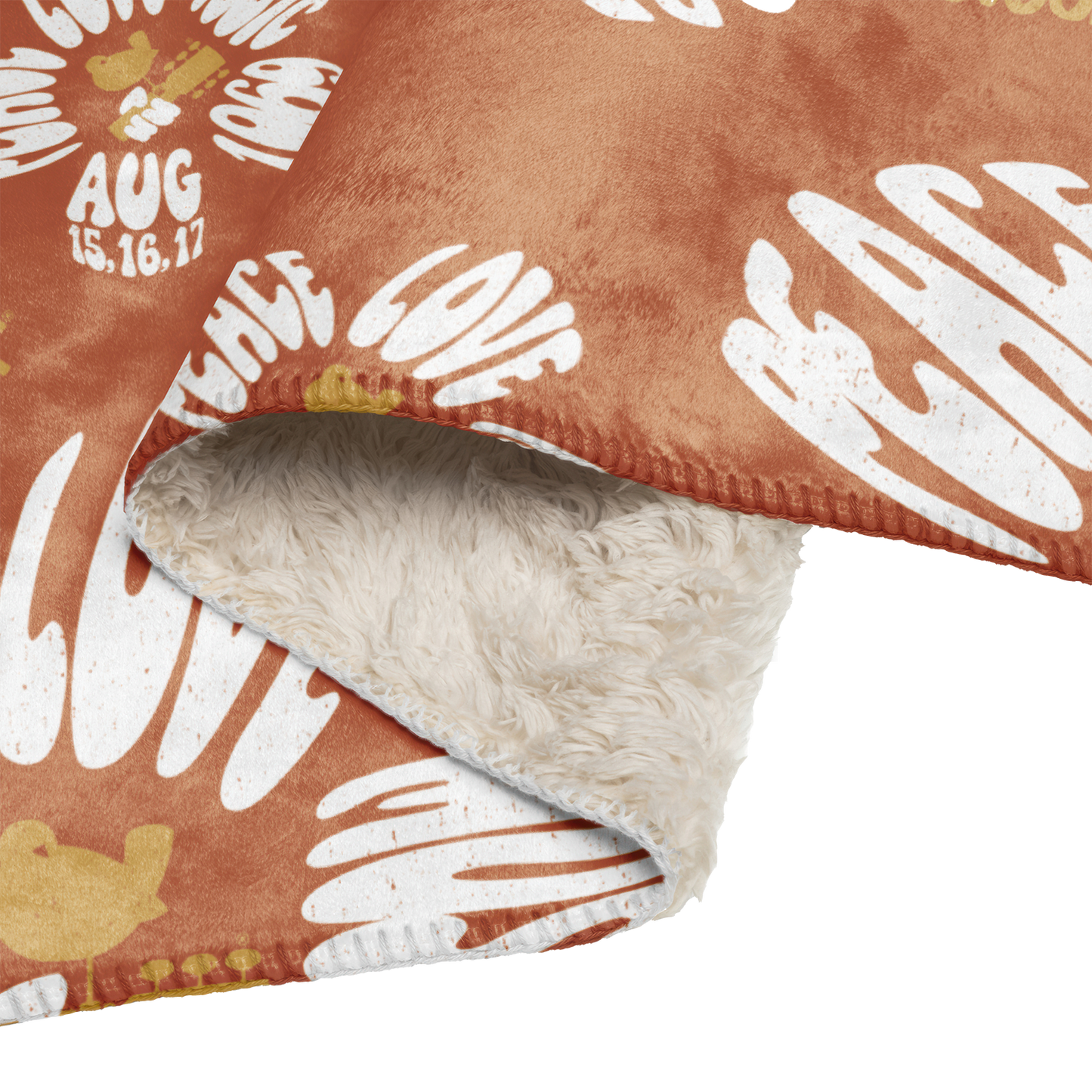 Woodstock Flower Sherpa Blanket