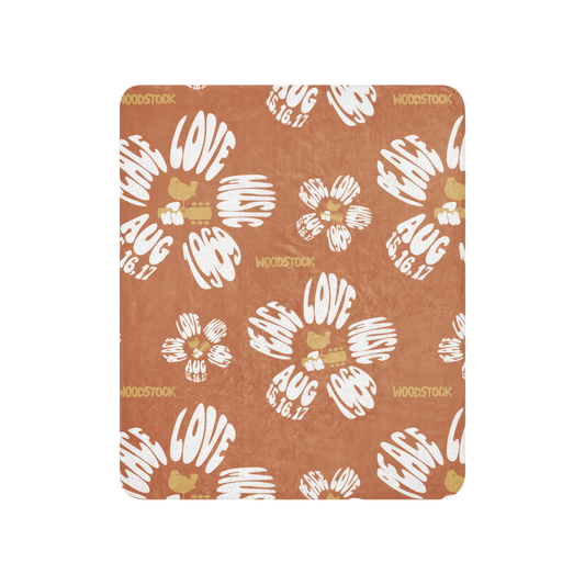 Woodstock Flower Sherpa Blanket