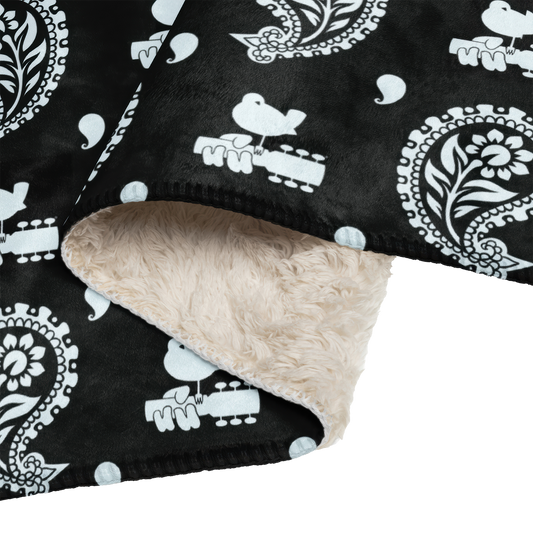 Woodstock Paisley Sherpa Blanket