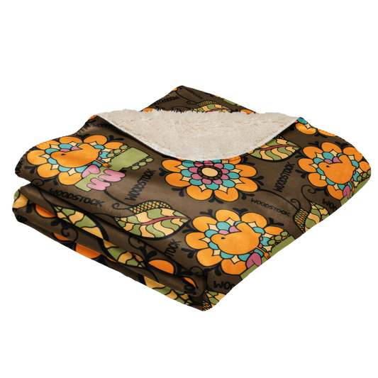 Retro Bloom Sherpa Blanket