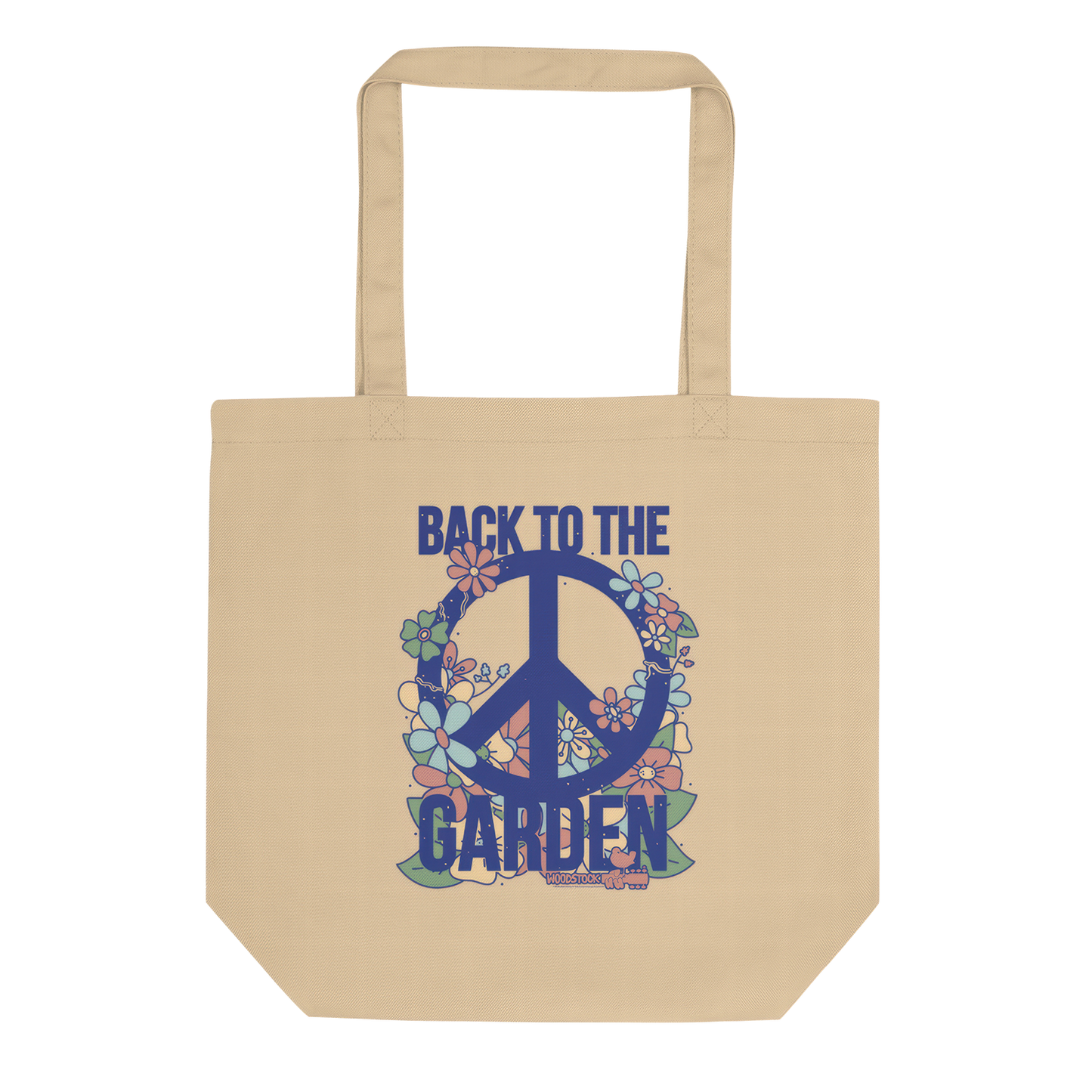 Back to The Garden Floral Peace Sign Tote