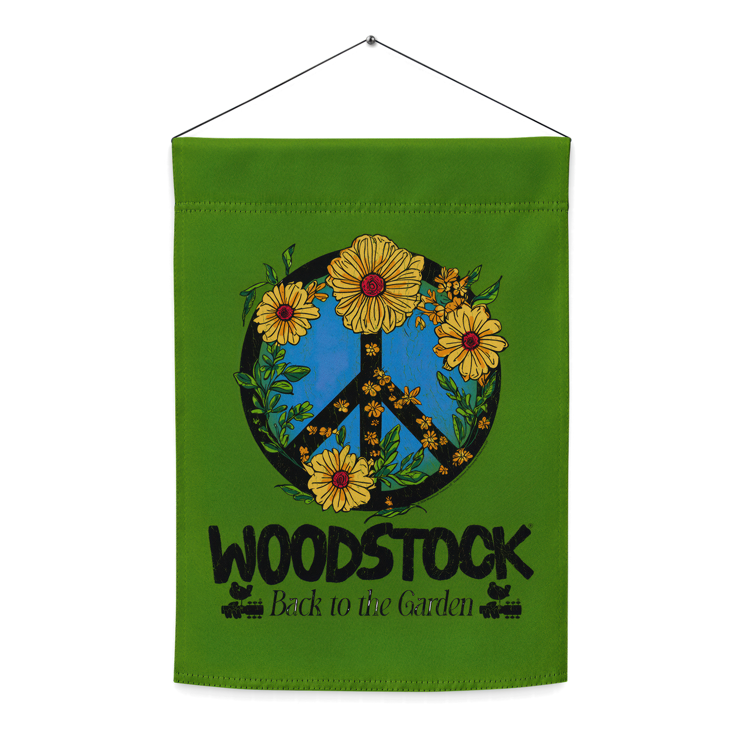 Back to the Garden Peace Sign Garden Flag