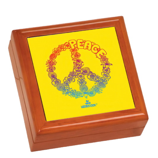 Floral Peace Wooden Keepsake Box