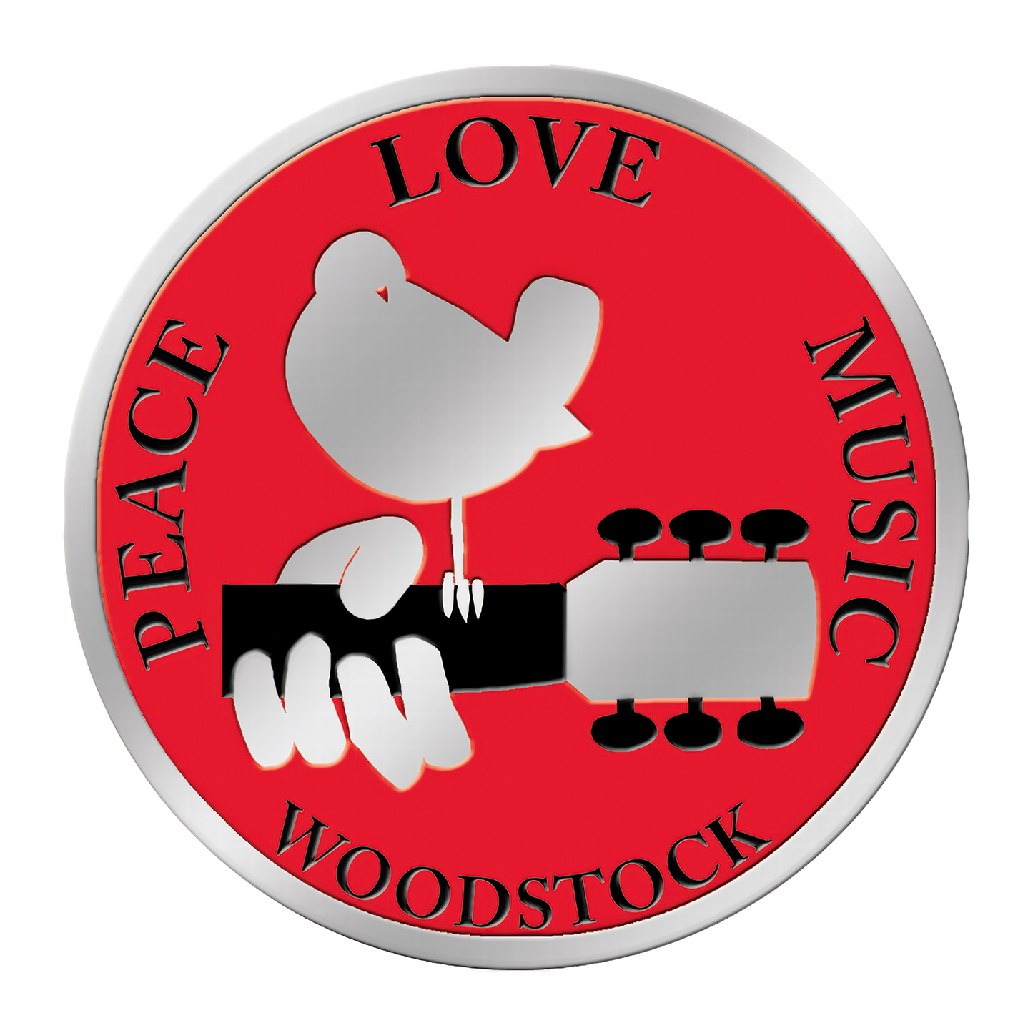 Woodstock 2" Round Metal Sticker
