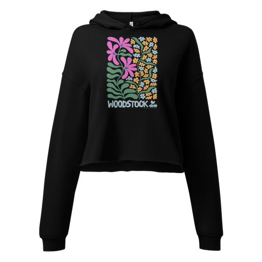 Groovy Floral Cropped Hoodie