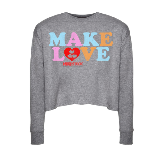 Make Love Heart Long Sleeve Crop Top