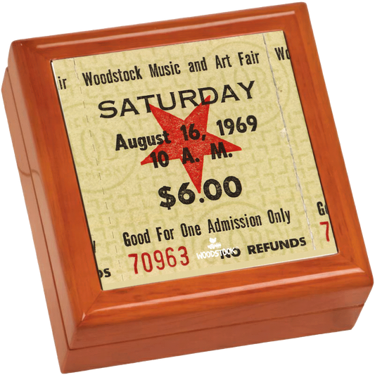 Woodstock Ticket Stub Wooden Keepsake Box
