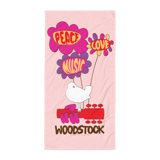Peace Love Music Beach Towel