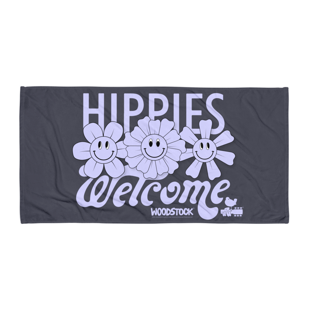 Hippies Welcome Sun Flower Beach Towel