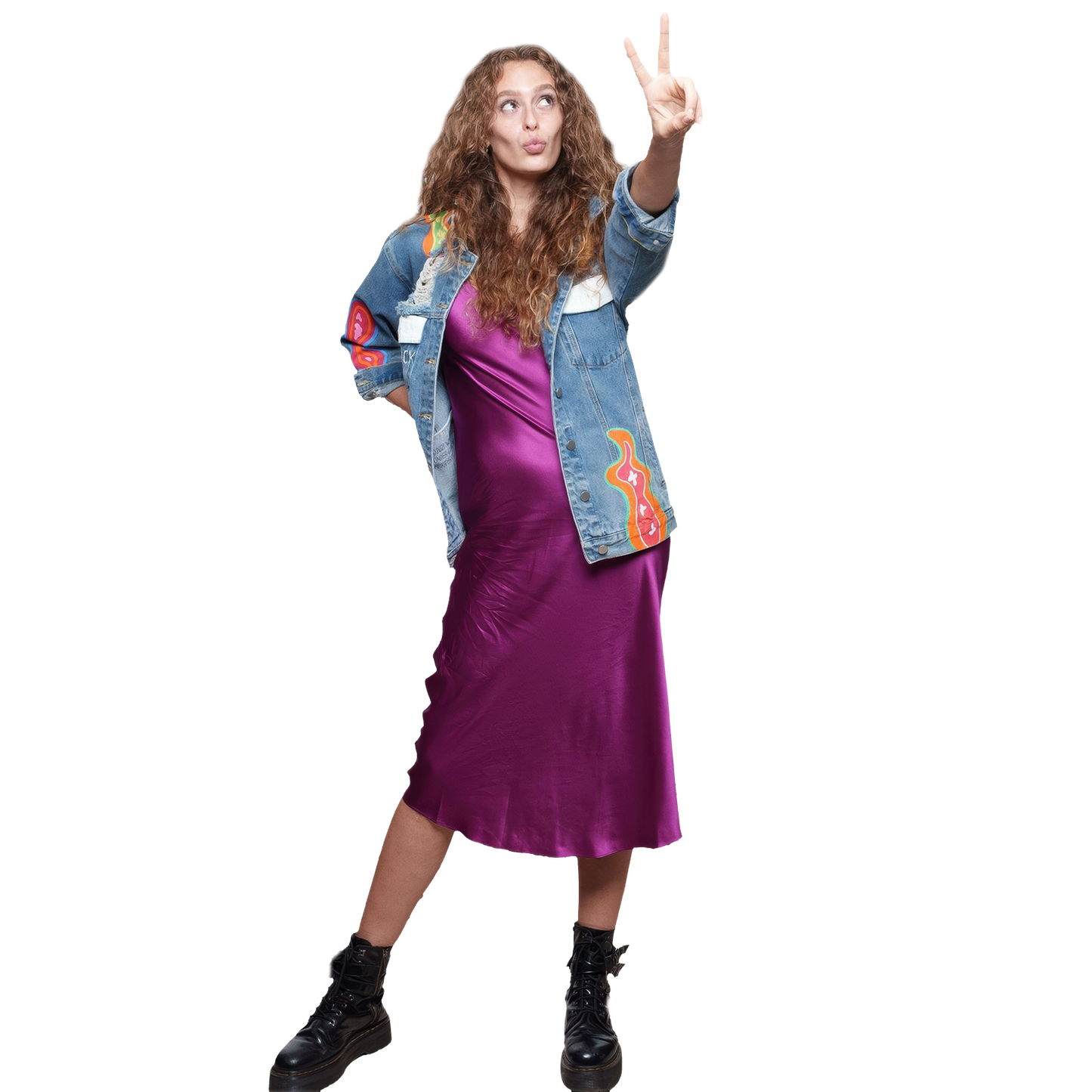 Woodstock Hand Painted Women's Denim Jacket