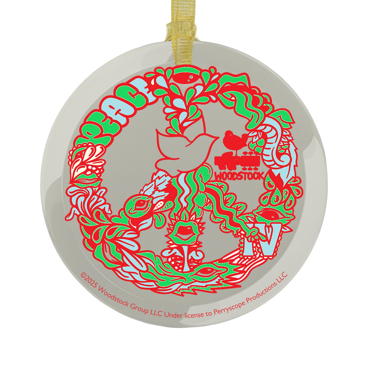 Dove Wreath Glass Ornament