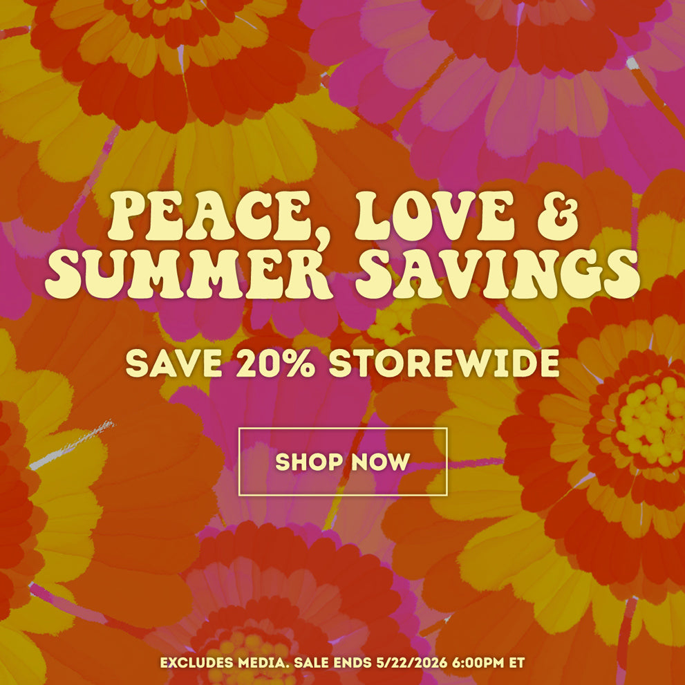 Peace Love and Summer savings. Save 20% storewide. Shop now