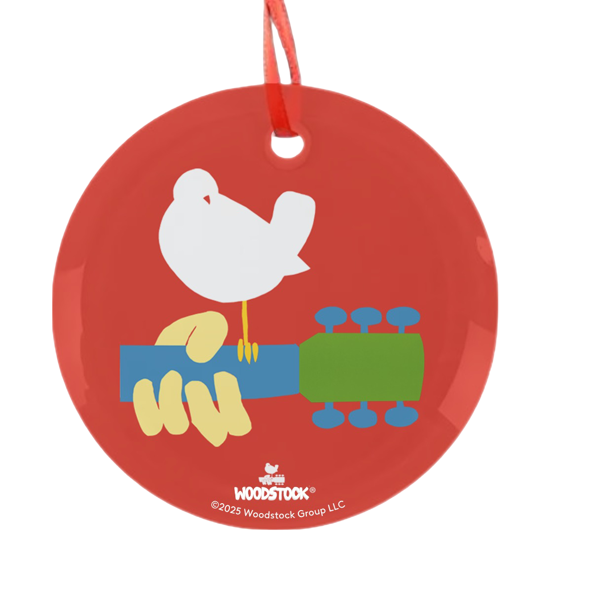 Dove & Guitar Glass Ornament