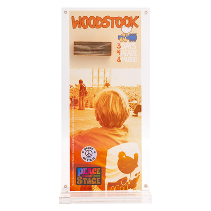 Boy on Orginal Woodstock Stage  Acrylic Frame