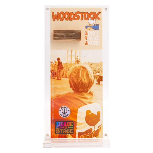 Boy on Orginal Woodstock Stage  Acrylic Frame
