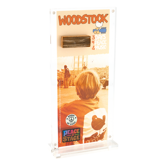 Boy on Orginal Woodstock Stage  Acrylic Frame