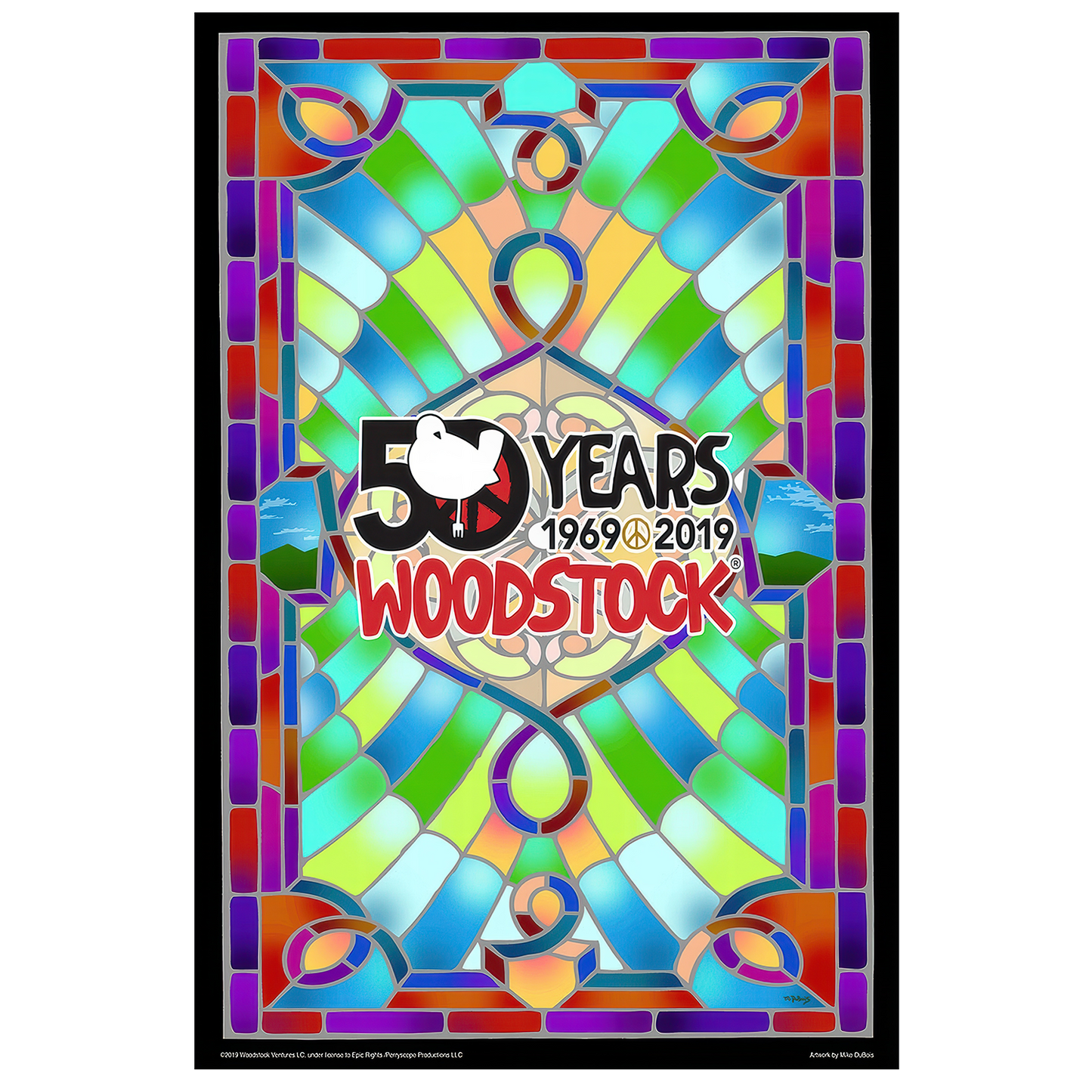 Woodstock Stained Glass 50th Anniversary Tapestry