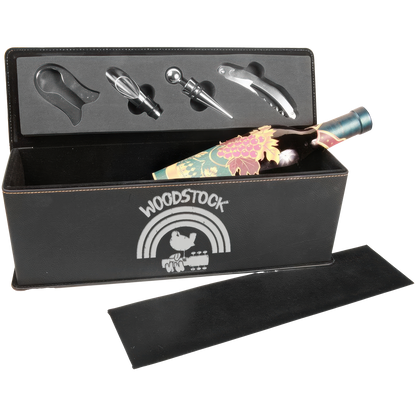 Rainbow Logo Laser Engraved Wine Box Gift Set