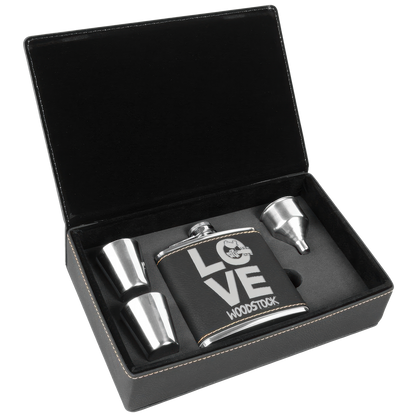 Love Laser Engraved Flask Set