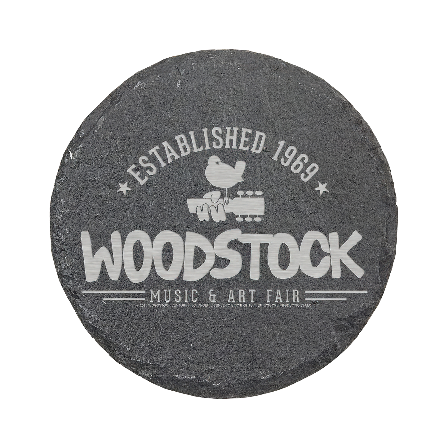 Established 1969 Laser Engraved Round Slate Coaster (set of 4)