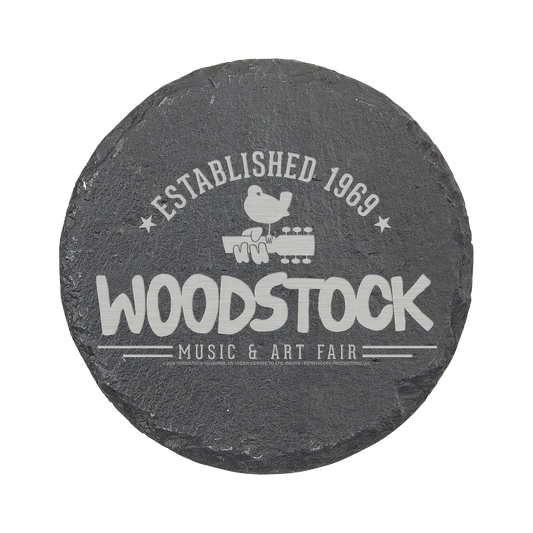 Established 1969 Laser Engraved Round Slate Coaster (set of 4)