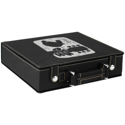 Textured Logo Laser Engraved Poker Set