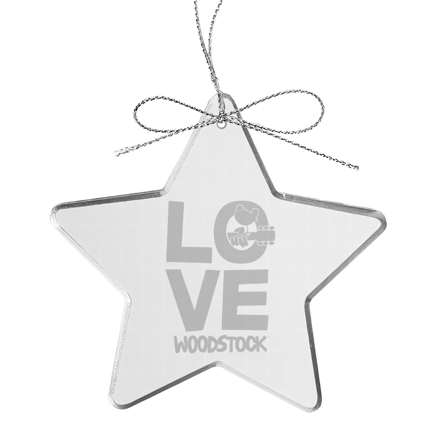 Love Star Laser-Etched Glass Ornament