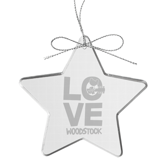 Love Star Laser-Etched Glass Ornament