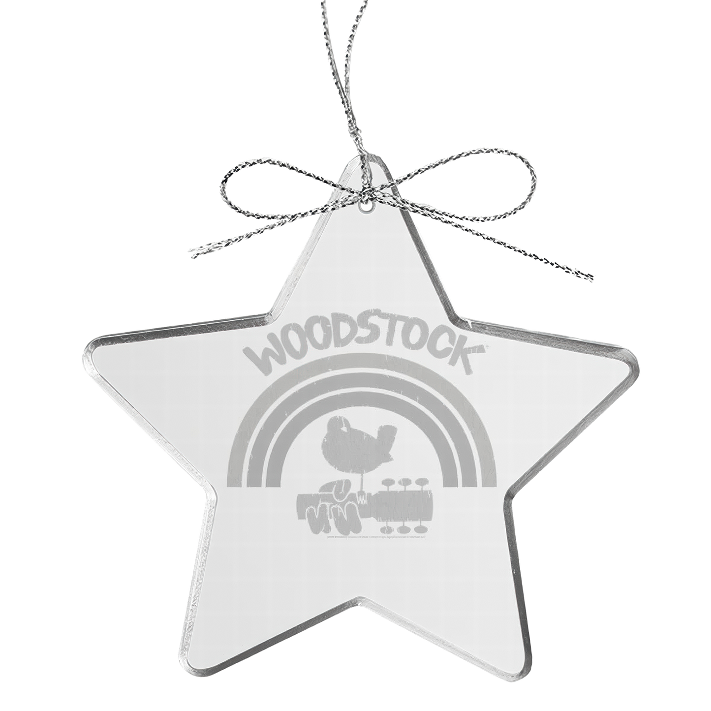 Rainbow Star Laser-Etched Glass Ornament