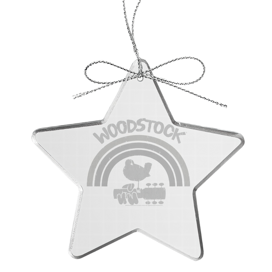 Rainbow Star Laser-Etched Glass Ornament