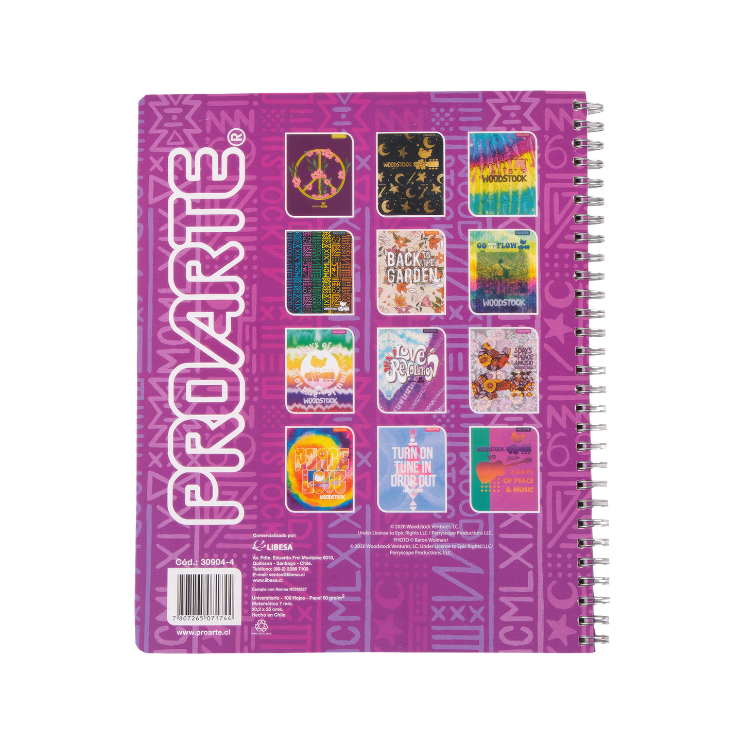 Woodstock Floral Peace Sign Notebook