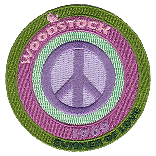 Woodstock Peace Sign 3" Round Patch