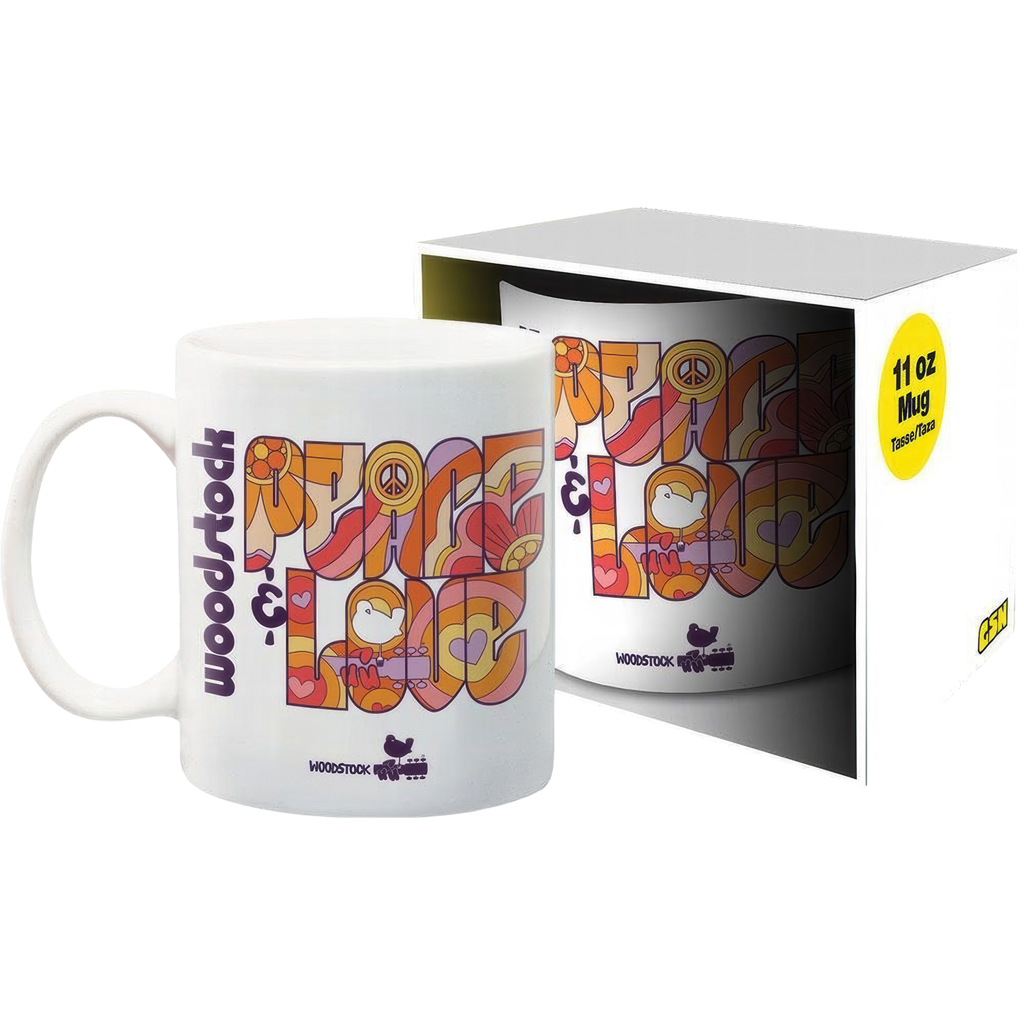 Woodstock Peace and Love 11oz Boxed Mug