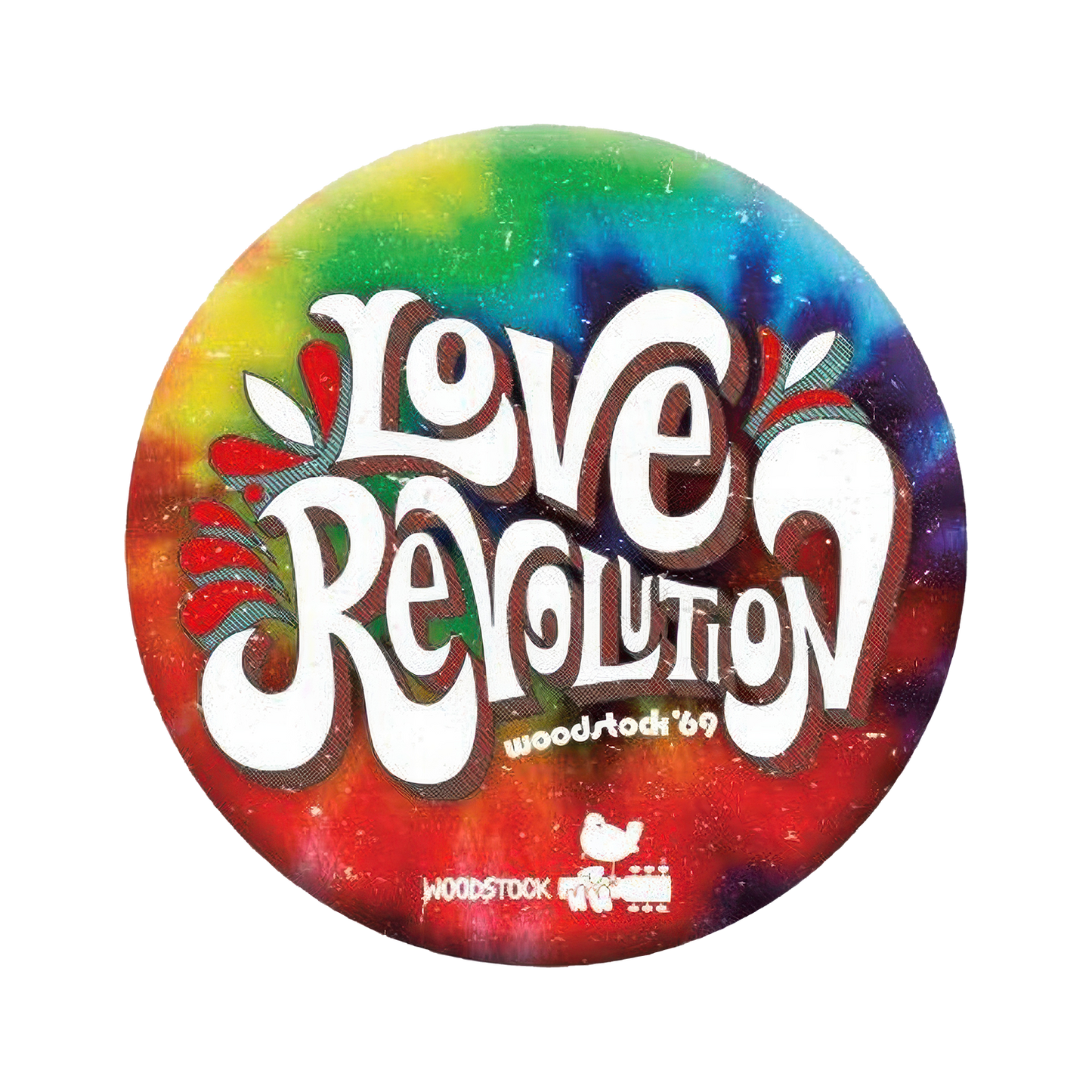 Woodstock Love Revolution 1.25" Rd Button