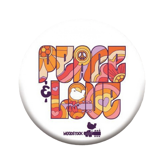 Woodstock Peace & Love 1.25" Rd Button