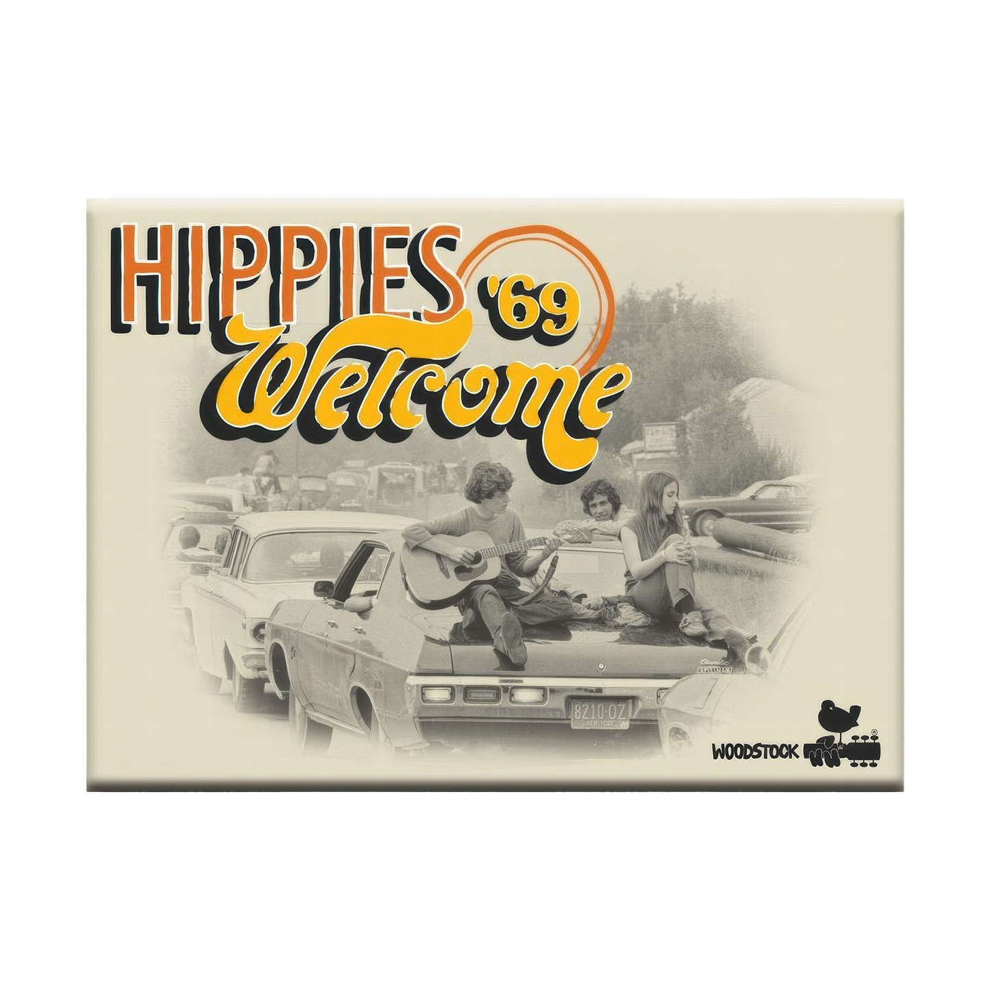 Woodstock Hippies 2.5" x 3.5" Flat Magnet
