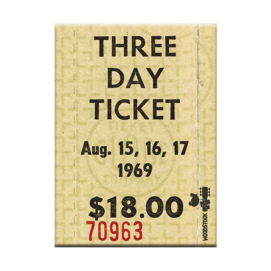 Woodstock Ticket 2.5" x 3.5" Flat Magnet