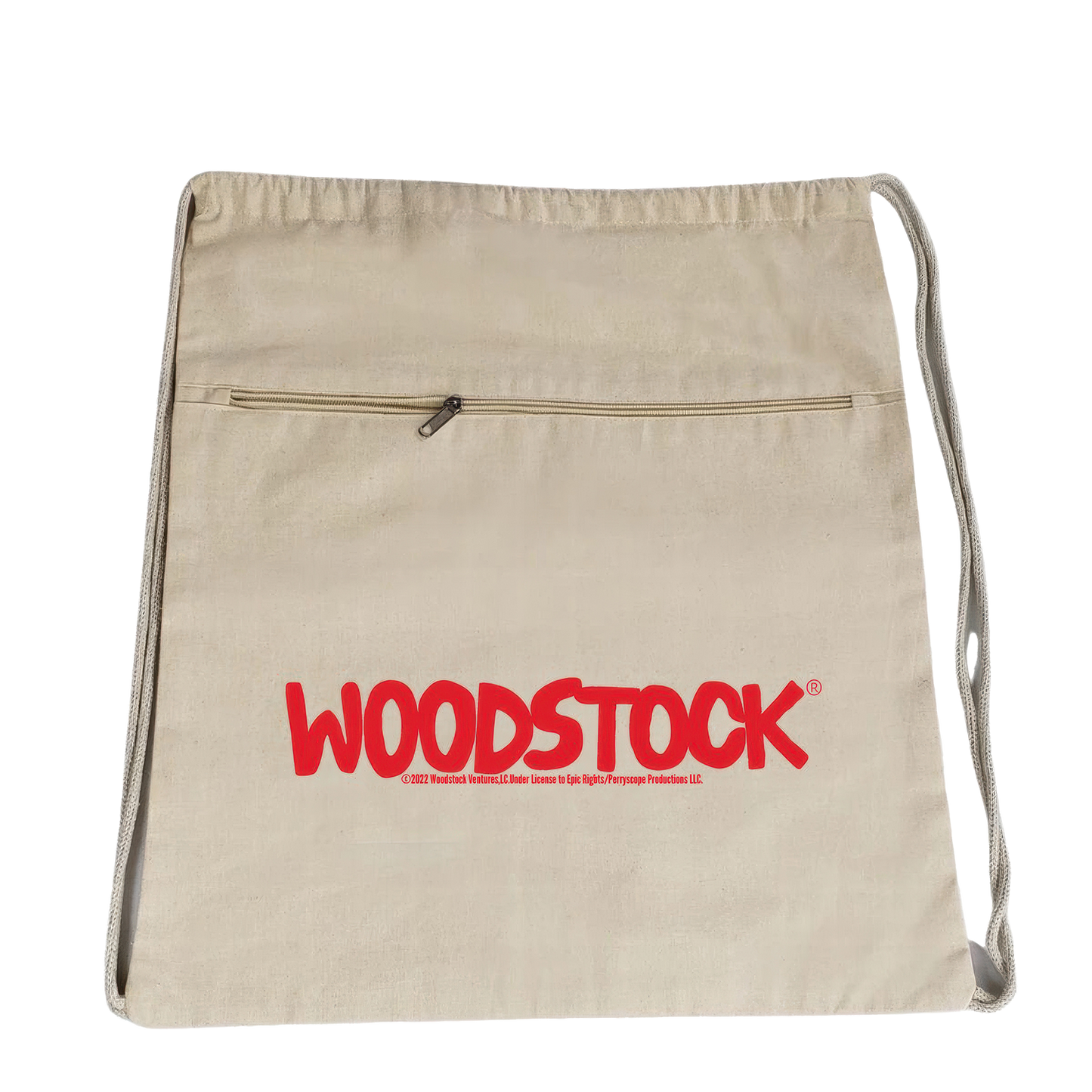 Red Logo Drawstring Backpack
