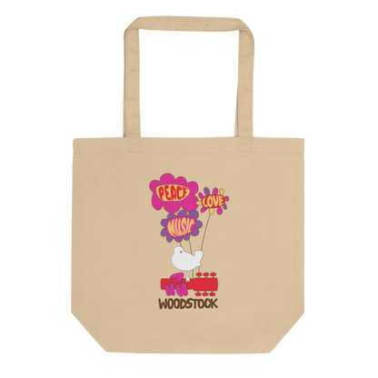 Peace Love Music Woodstock Tote