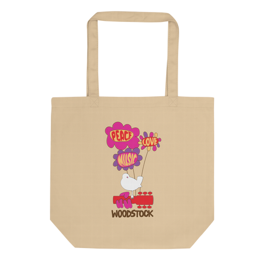Peace Love Music Woodstock Tote